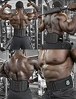 Vista 5 de BVVU Cinturones de levantamiento de pesas para hombres, cinturón de gimnasio de bloqueo rápido para entrenamiento lumbar, entrenamiento cruzado