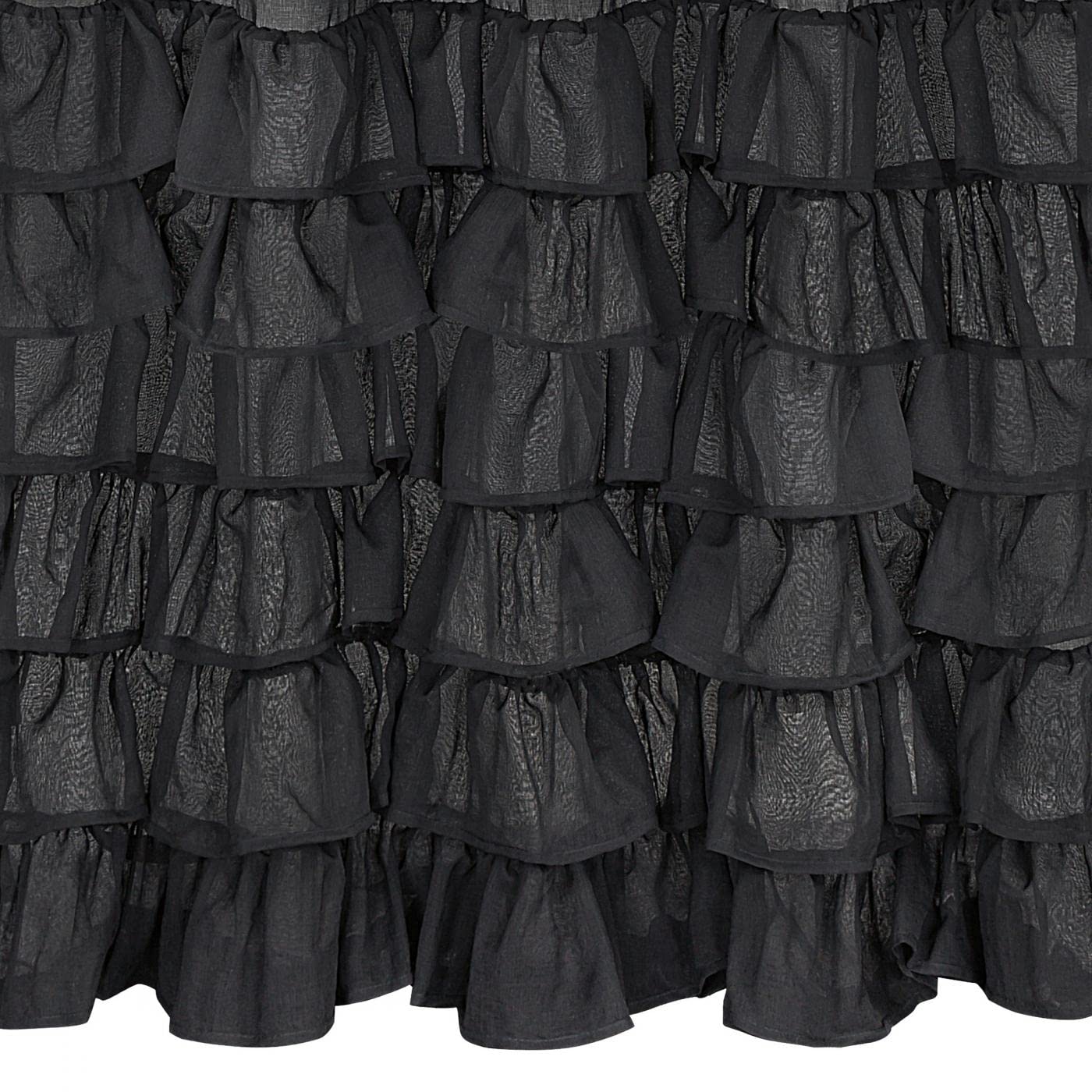 Eurofirany Dolly Rideau Gothique, Rideau Voilage Ruban à Volants, Rideau Transparent avec Galon Fronceur - 1 unité, Rideau de Fenêtre, pour Chambre à Coucher, Salon, 140x250 cm, Noir