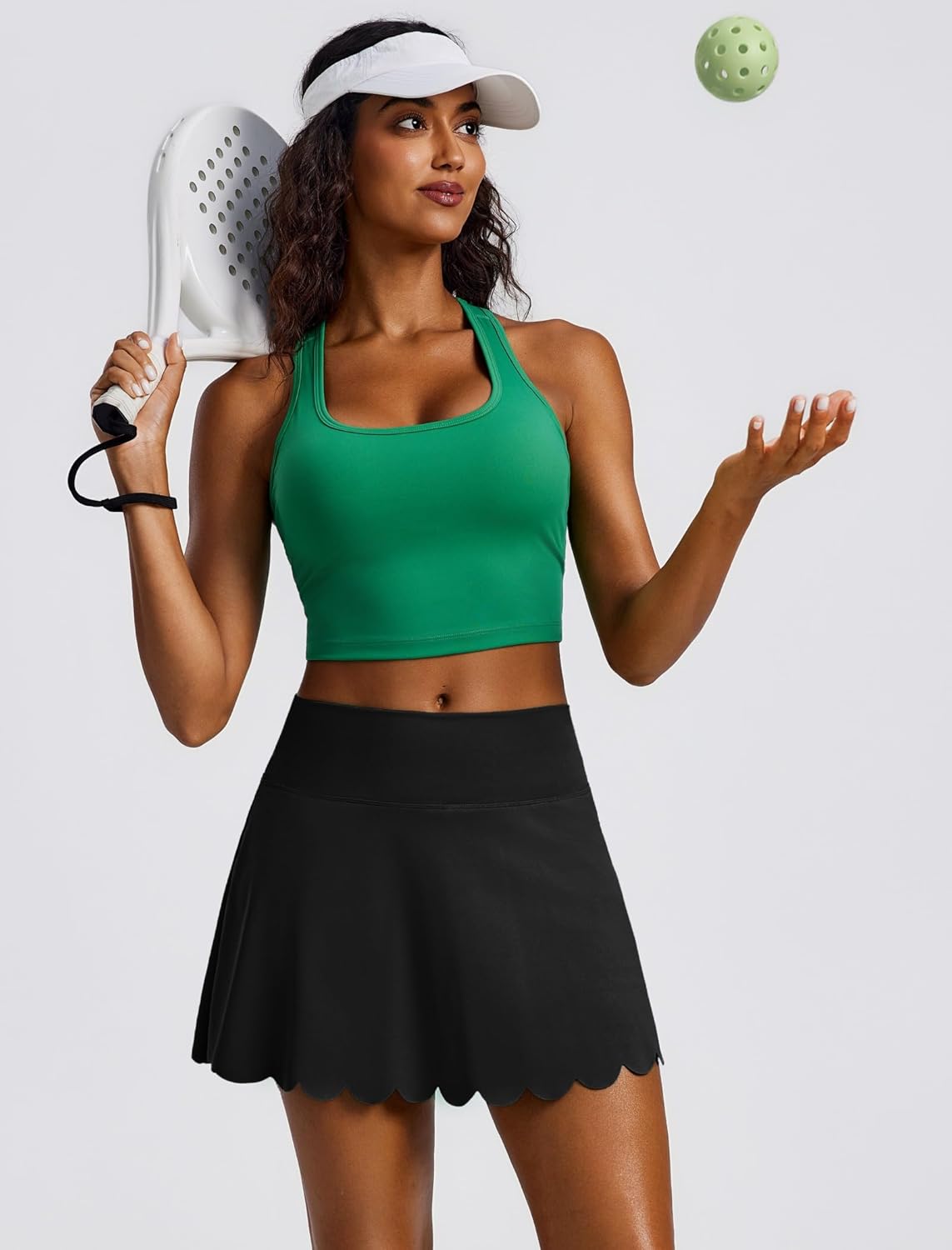 PINSPARK Tennis Skirts for Women Scalloped Hem Golf Skorts with 2 Pockets High Waisted Athletic Skirt for Pickleball Workout - Image 5