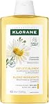Klorane Brightening Shampoo With Chamomile, Cleanses & Softens, Enhances Blond Highlights, Blond Hair, 400 mL