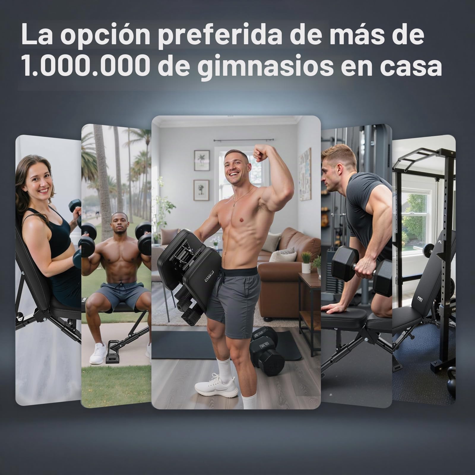 FLYBIRD Banco de pesas regulable,profesional, sistema de regulación rápida,fácil de plegar y guardar,respaldo extendido adecuado para press de banca, montado al 90%