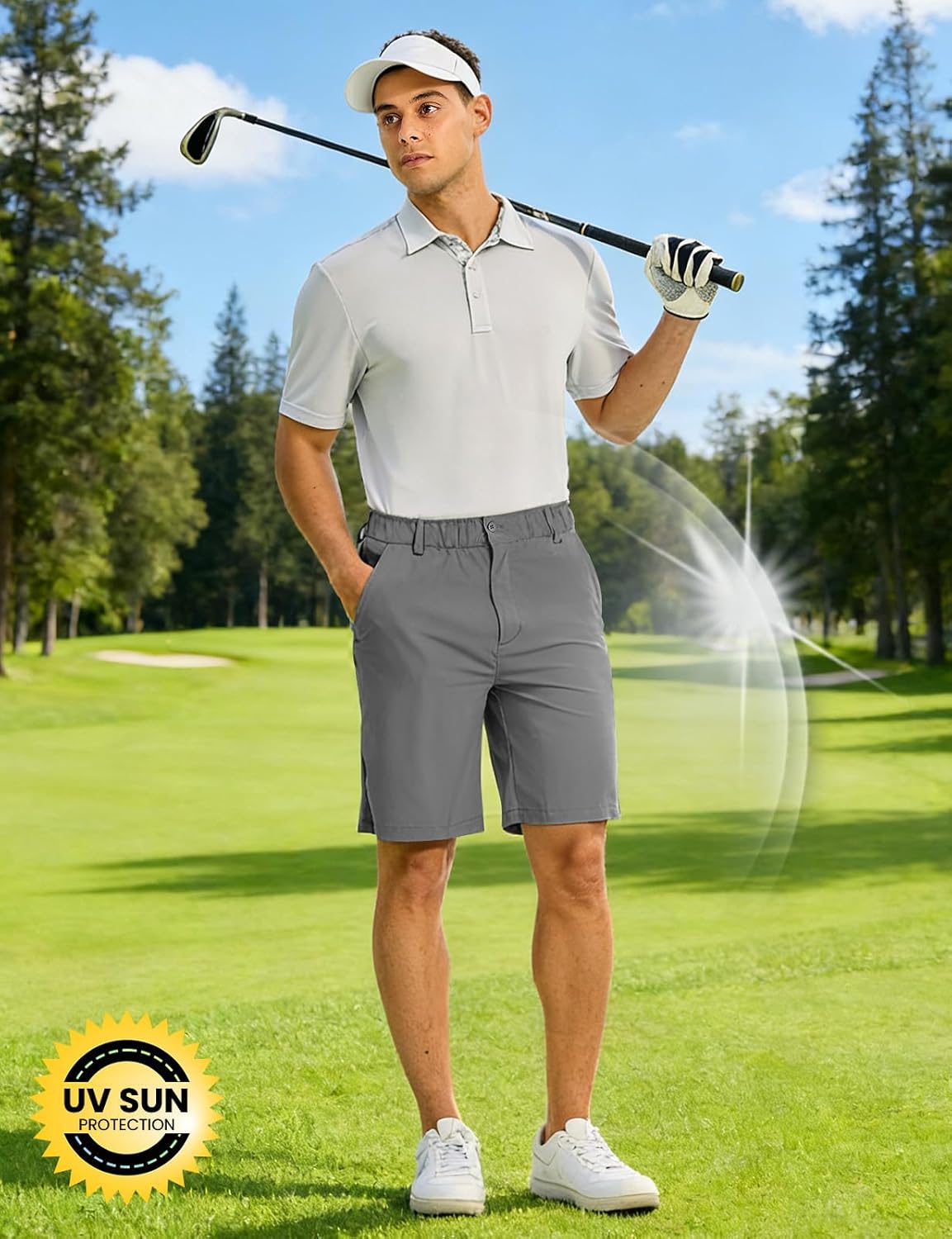 TBMPOY Men's 9" Stretch Golf Shorts Quick Dry Lightweight Flat Front Casual Dress Shorts for Work Business Travel Hiking - Image 6