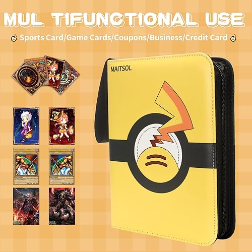 Miniatura 5 de Maitsol Card Binder for Pokemon Cards 4-Pocket, Trading Card Binder for TCG Cards, 440 Pockets Trading Card Games Album Holder, Pockets Card Holder