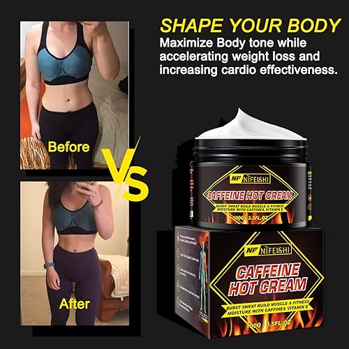 Miniatura 4 de Crema caliente con cafeína, crema anticelulítica para dar forma delgada, crema potenciadora de entrenamiento para mujeres y hombres, crema