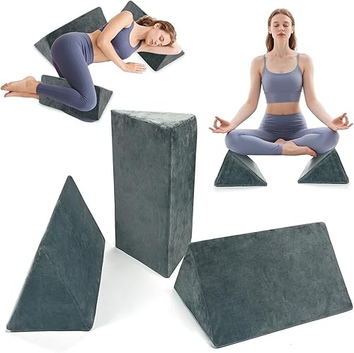 Juego de 3 almohadas ortopédicas de cuña de 16.5 x 10 x 8 pulgadas para soporte poscirugía y elevación de piernas, 3 piezas, para leer la postura