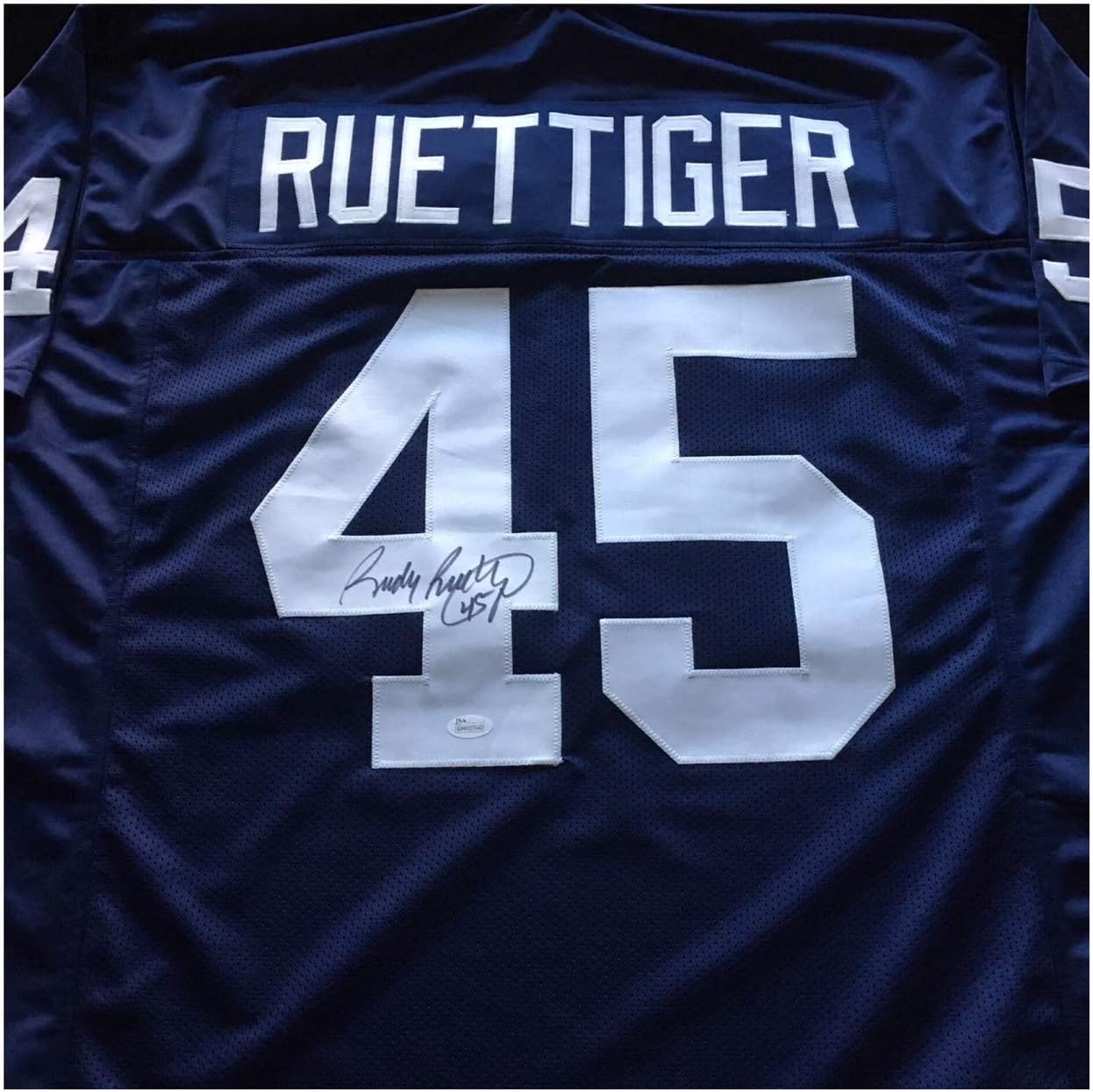 Rudy Ruettiger Signed Autographed Blue Football Jersey Jsa Coa Notre Dame Fighting Irish Movie Legend Size Xl At Amazon S Sports Collectibles Store