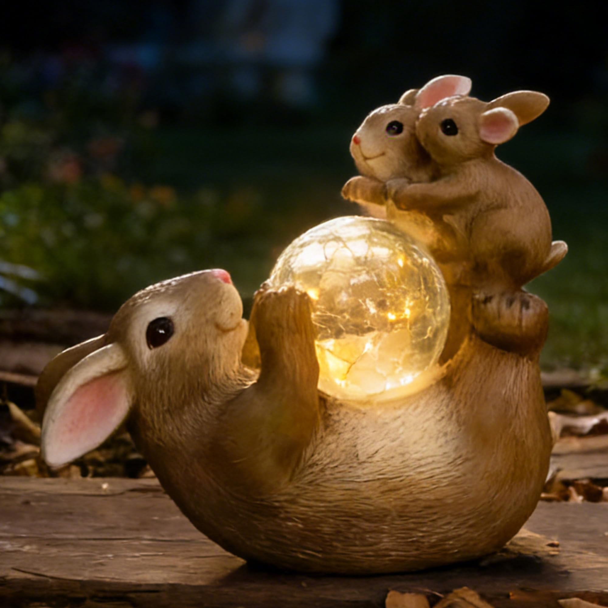 Lampe solaire lapin une touche de poesie magique pour votre statue de jardin et vos allees