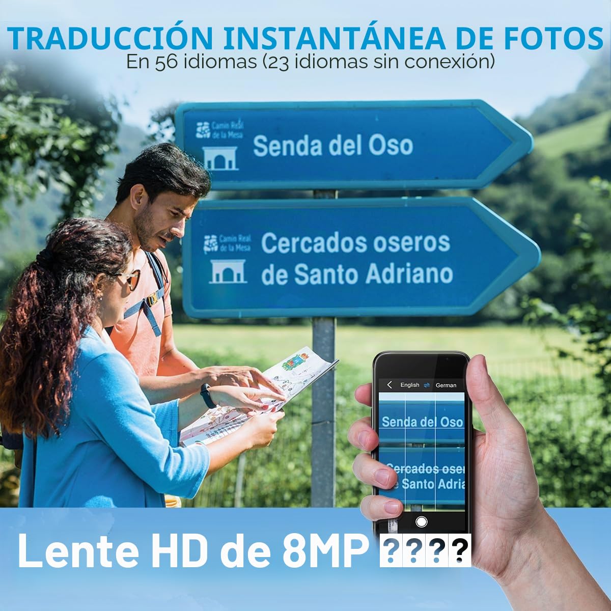 kentfaith Dispositivo Traductor de Voz Portátil, 144 Idiomas Online&Offline, Pantalla 5” Táctil, Cámara 8MP, ChatGPT Integrado, Traductor Bidireccional Instantáneo para Viajes/Negocios/Estudio -128G
