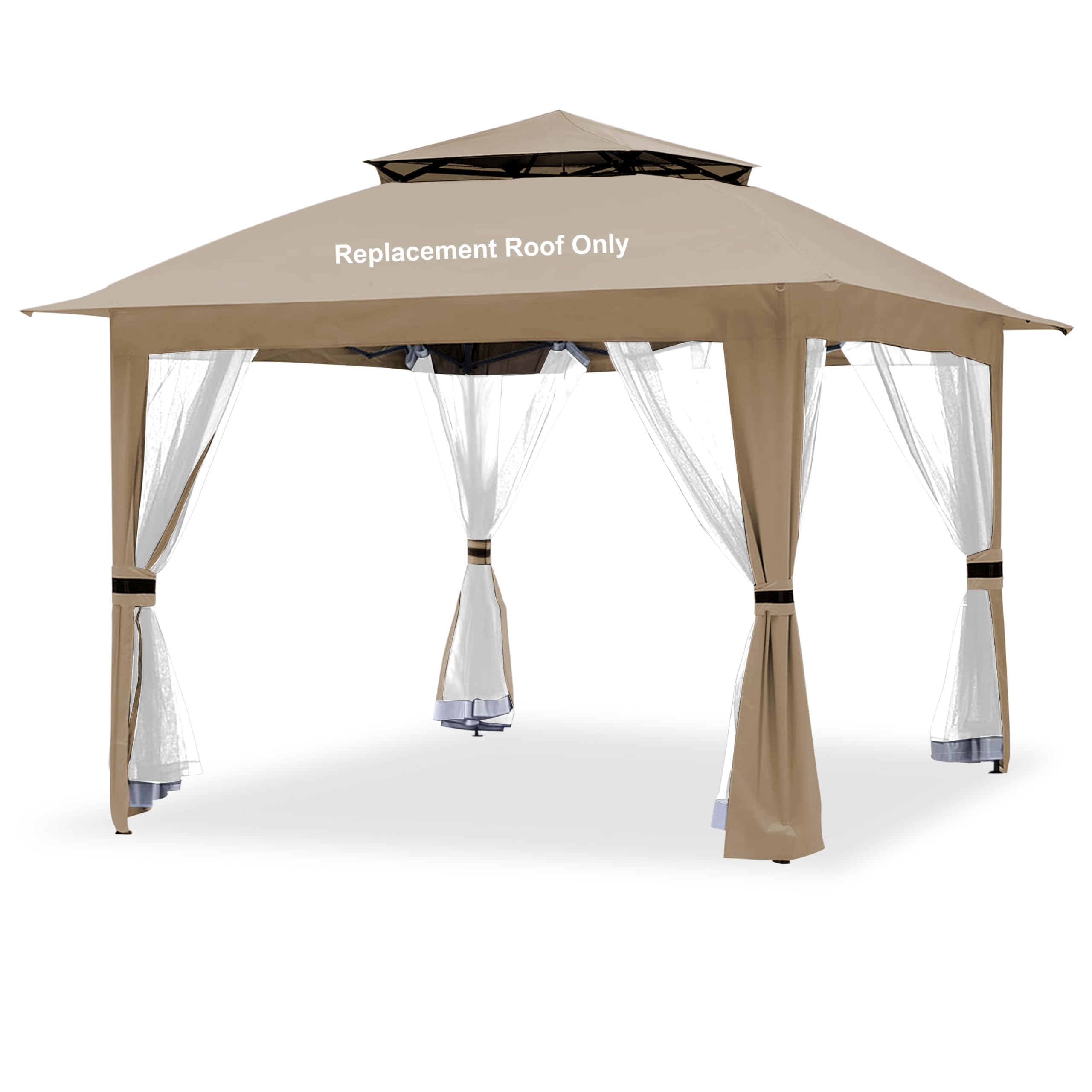Photo 1 of Gazebo Replacement Cover Compatible with SUNJOY 11x11 Pop Up Gazebo Frame,This Particular Replacement Cover Will Not Fit Any Other Models,(Khaki)
