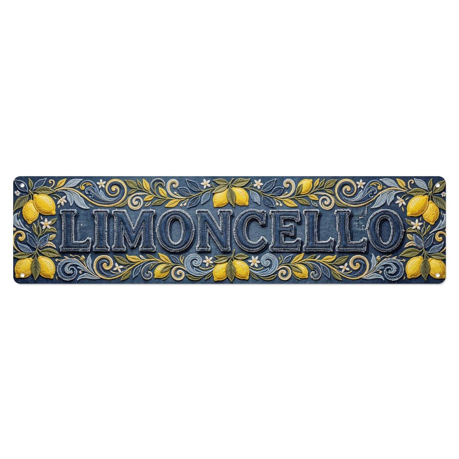 Gtthok Vintage Style Vintage Limoncello Raised Denim Liqueur Metal Tin Sign Plaque Wall Decor For Cafe, Club, Garden Metal Poster 4X16inch