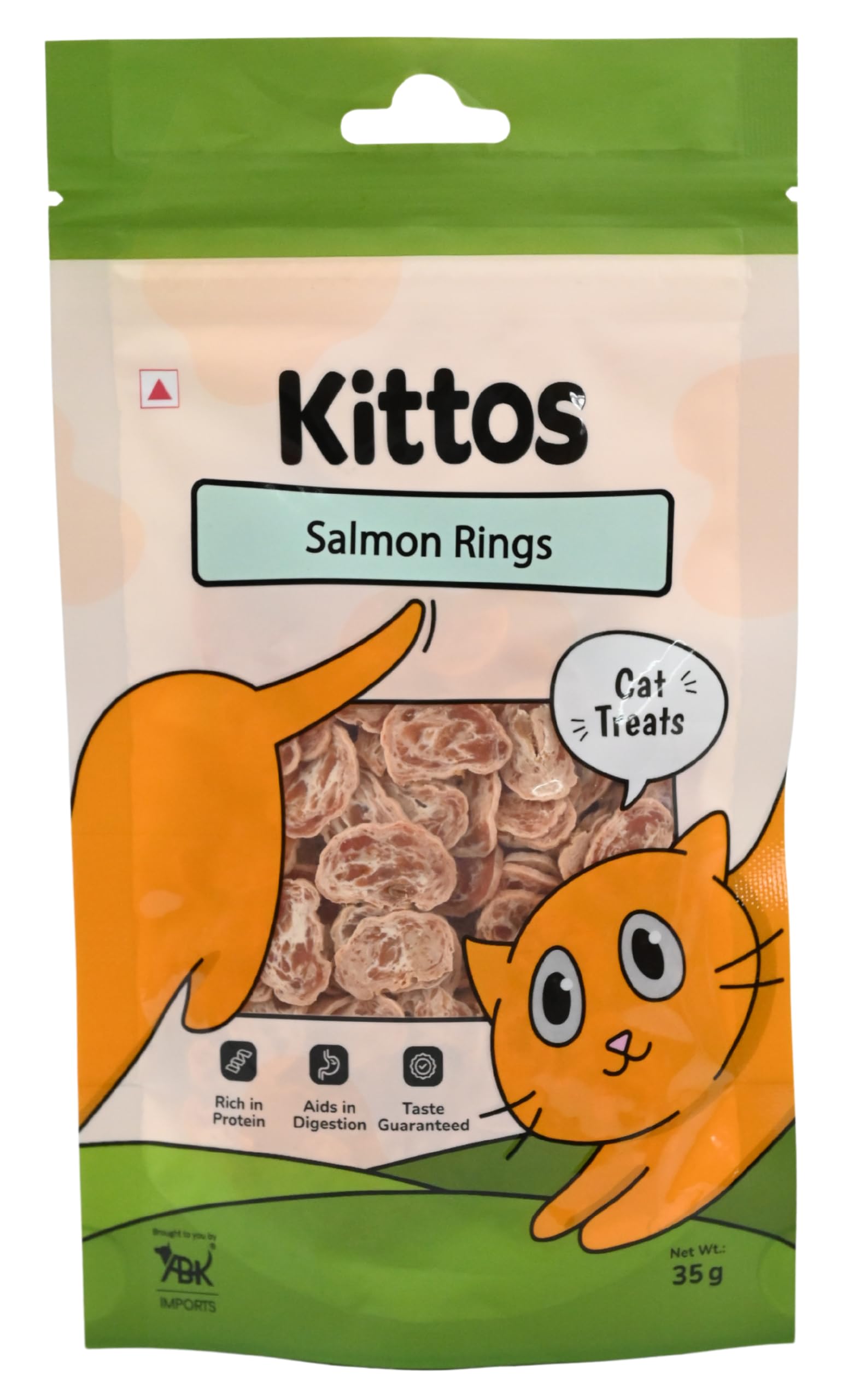 - Kittos Salmon Rings Cat Treats | Protein-Rich Healthy Cat Snacks | Tasty Training & Reward Bites | No Artificial Flavours | 35g Each (Pack of 2)