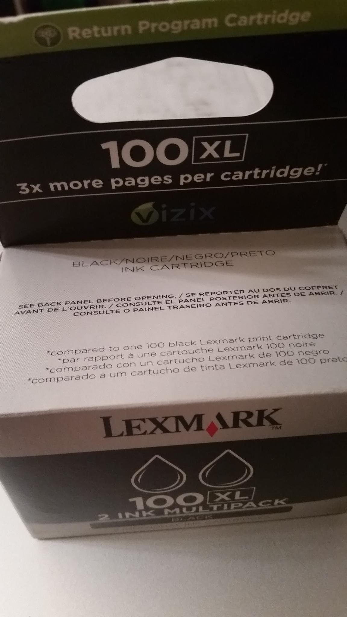 lexmark 100xl black ink cartridge