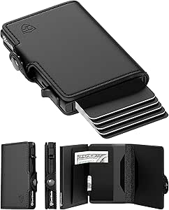 Conceal Plus Mens Wallet Card Holder, Smart Pop Up RFID Blocking Wallet, Slim Minimalist Leather Front Pocket Card Case, 6-10 Card Capacity Plus Cash Slot & ID
