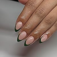 Vista 27 de 30 Uñas Postizas de Punta Francesa Negra a Presión, Uñas de Almendra Cortas para Presionar, Uñas Postizas Cortas en Forma de Almendra, Uñas