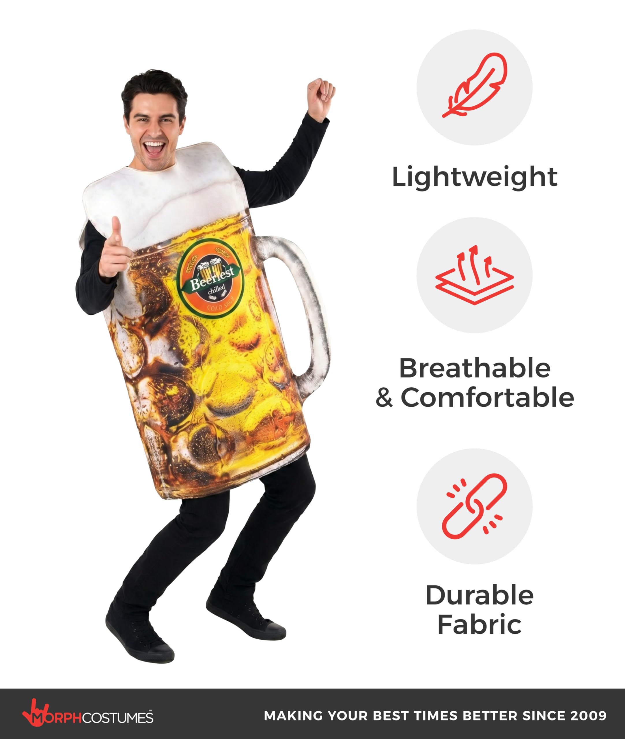 Morph Disfraz Cerveza Adulto, Disfraz Oktoberfest Halloween Hombre