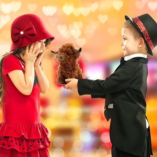 Miniatura 4 de Juguetes de peluche de vaca escocesa de las tierras altas de 11 pulgadas, animales de peluche suaves y tiernos adecuados para decoración del hogar