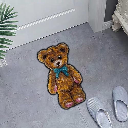 Miniatura 5 de TEZKIM Kits de gancho de pestillo para niños y adultos kits de fabricación de alfombras con lona impresa kits de tapicería artes manualidades