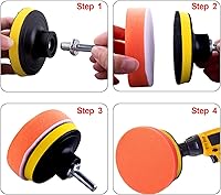 Vista 6 de SIQUK 26 almohadillas de pulido de automóvil de 7 pulgadas, kit de almohadillas de pulido de espuma, almohadillas de cera para pulir capos de cera