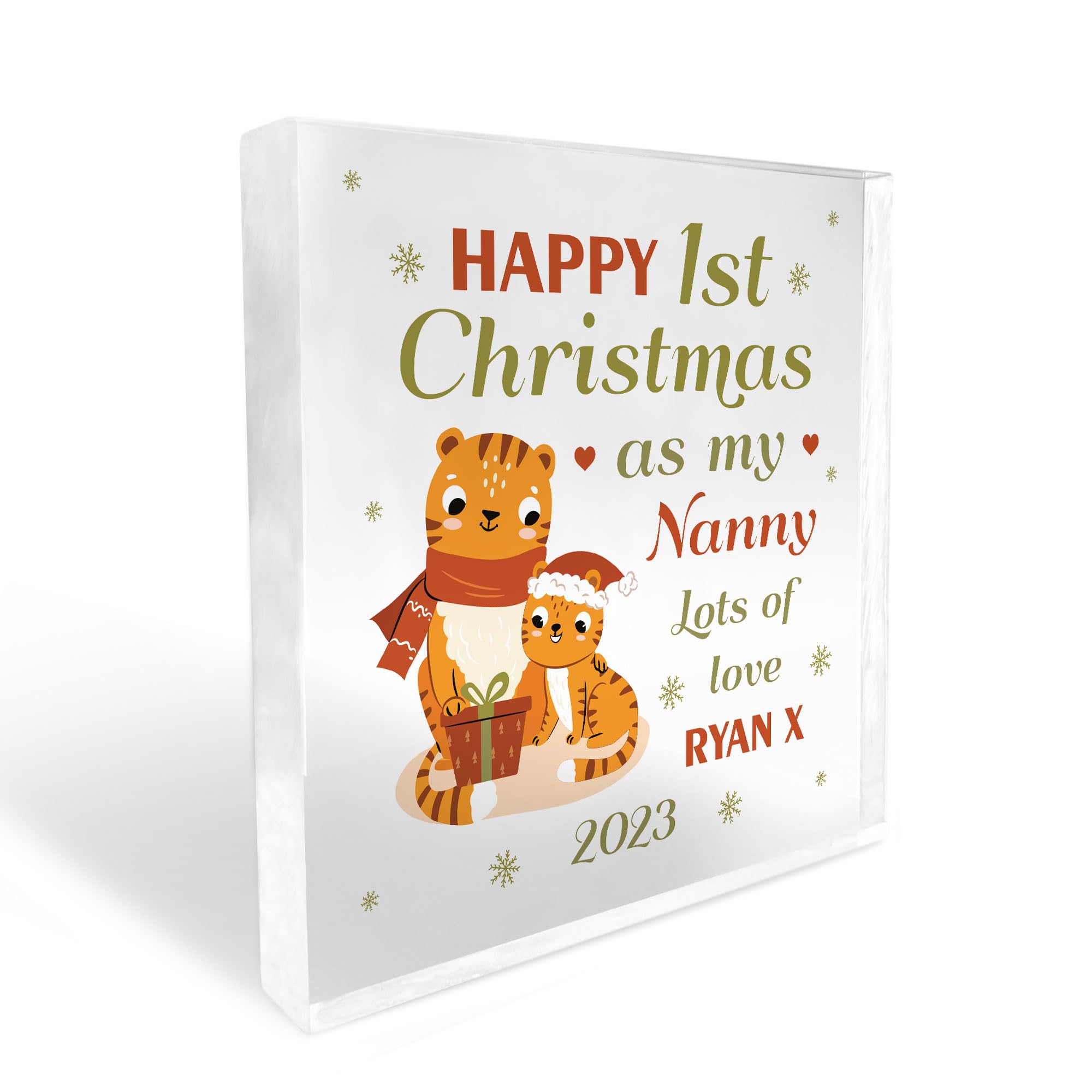 Red Ocean 1st Christmas As My Nanny Gift Personalised Plaque Gift For Nanny New Christmas Nanny Gift Keepsake