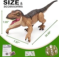 Vista 9 de Juguetes de Dinosaurio con Control Remoto para Niños de 3 4-7 8-12 - Regalos de T-Rex Grande y Realista RC para Niños, Dino Interactivo con Luz