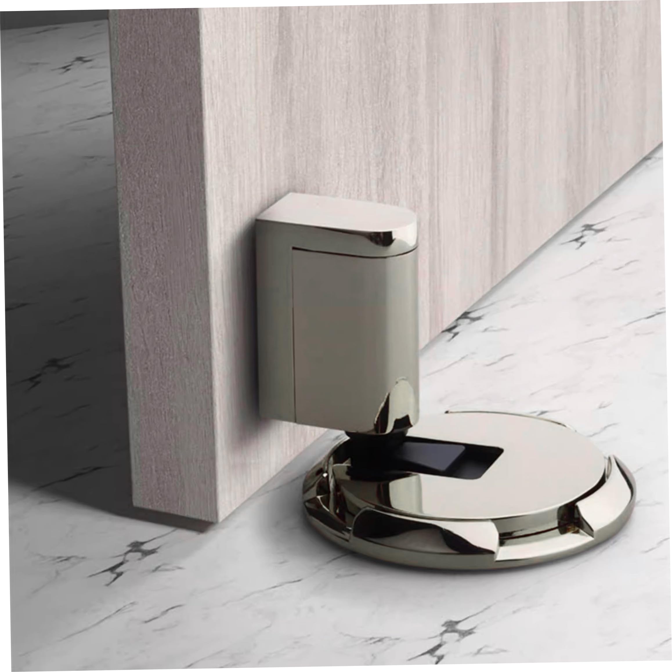 Magnetic Door Stopper, Mechanical Windproof Adhesive Door Stopper, No-Drill/Drill Installation with Heightening Pad