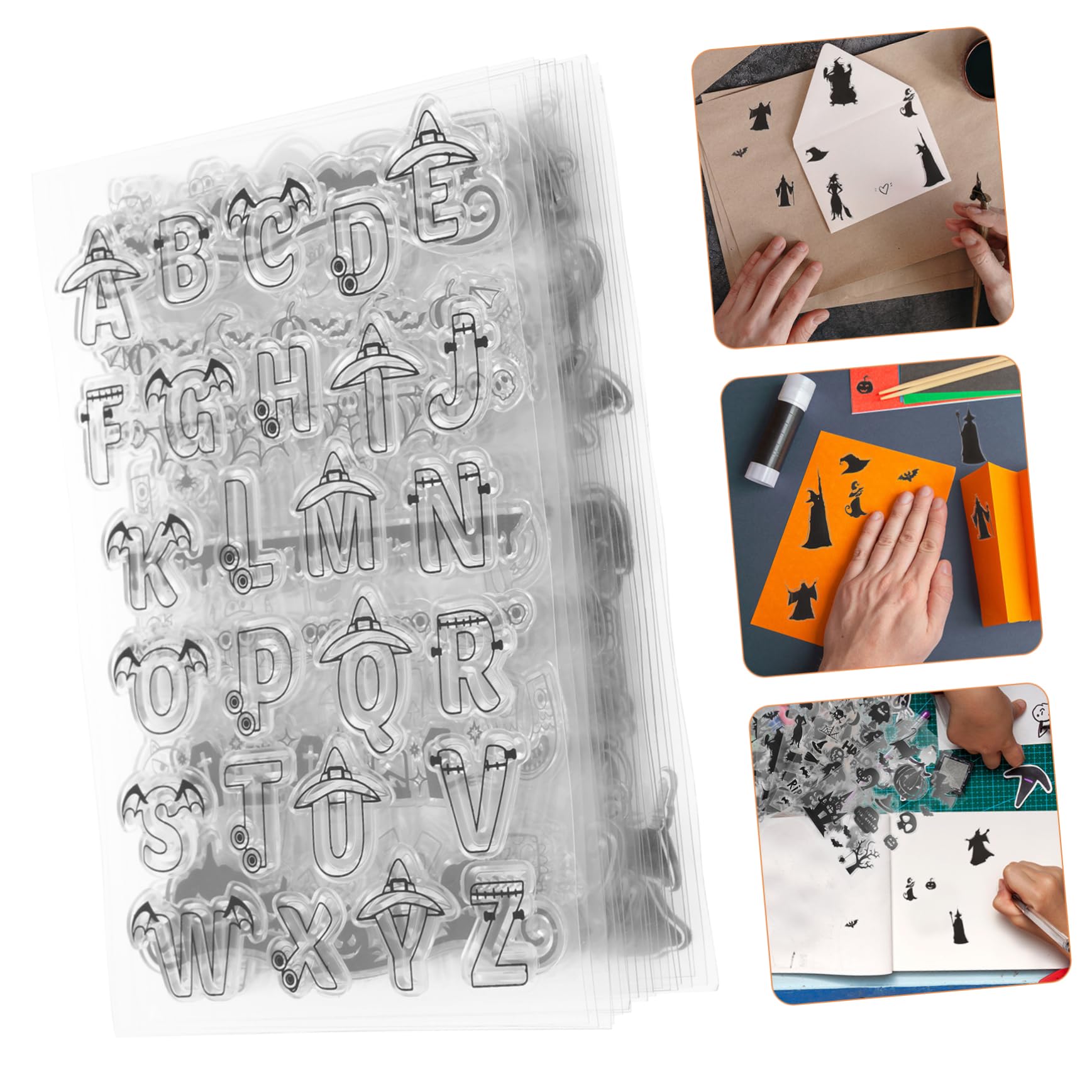 SHINEOFI 50pezzi Timbri Trasparenti Halloween Silicone Per Timbri Decorativi Per Scrapbooking e