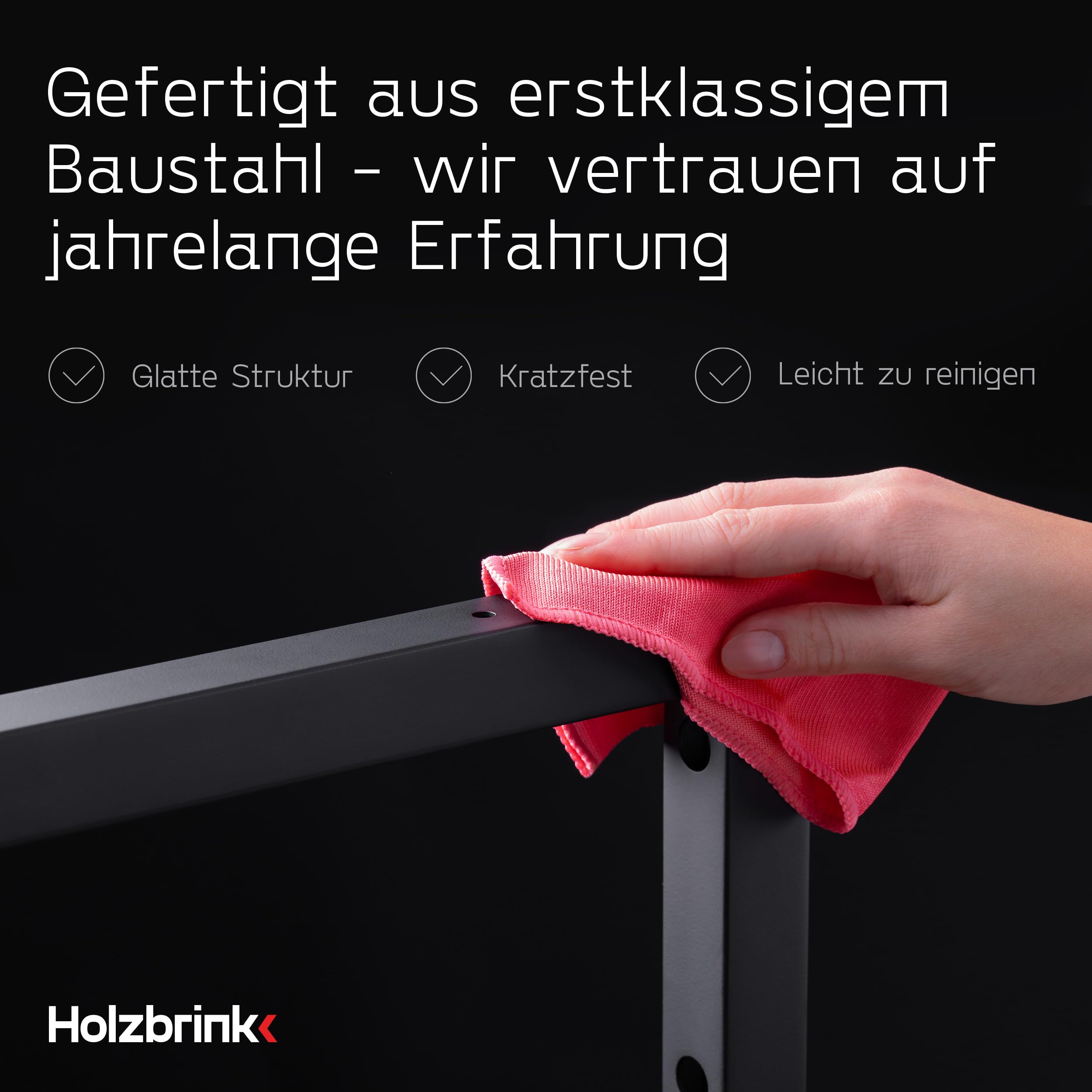 HOLZBRINK 2X Wandkonsole Schwarz für Waschtisch, Design und stabil Waschtischhalterung oder Winkel für Wandregal, Waschbecken Unterbau Wandmontage für waschtischplatte, 350x150 mm