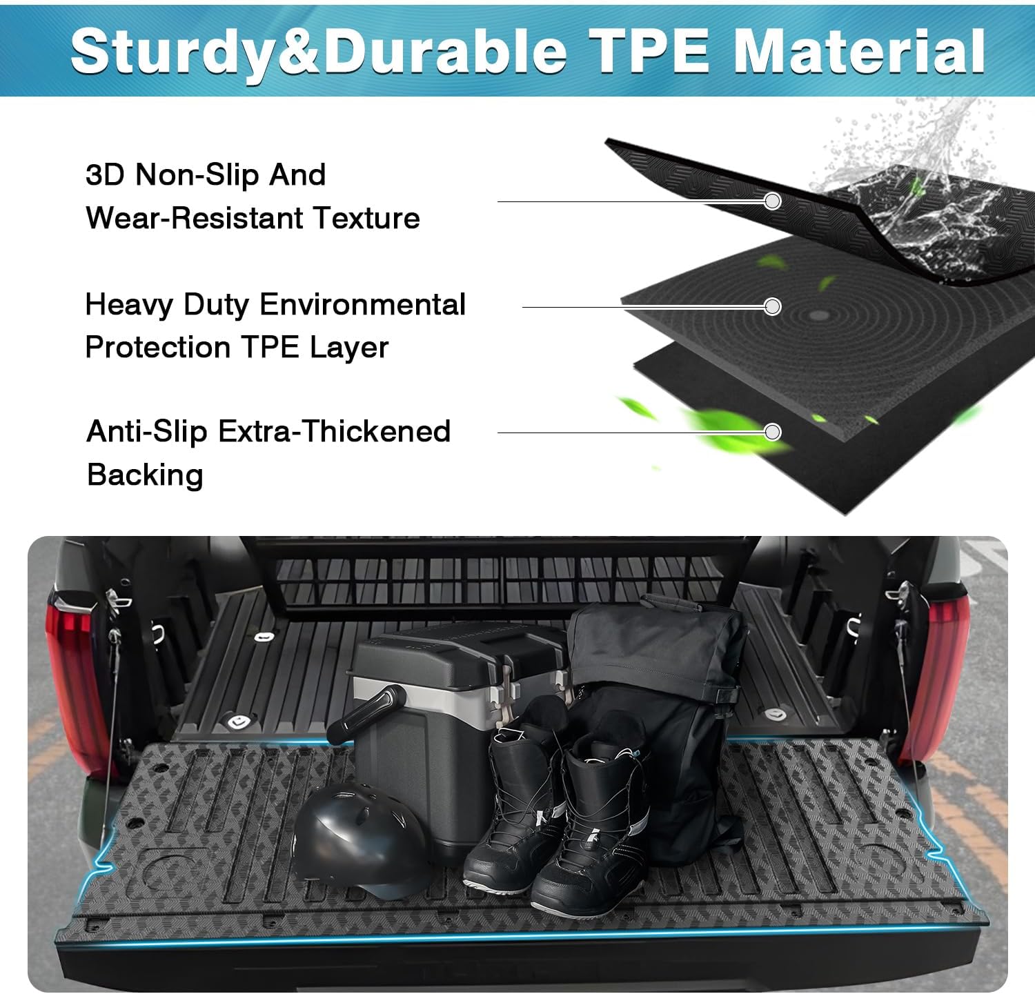 Mixsuper Truck Tailgate Mat for Toyota Tundra 2022 2023 2024 2025 2026, Tailgate Liner All Weather Tailgate Protector Replacement for Tundra Accessories