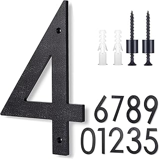 8 Inch Large House Numbers,Floating House Numbers, Big Modern House Numbers, Garden Door Address Numbers for House, 911 Visibility Signage (4)