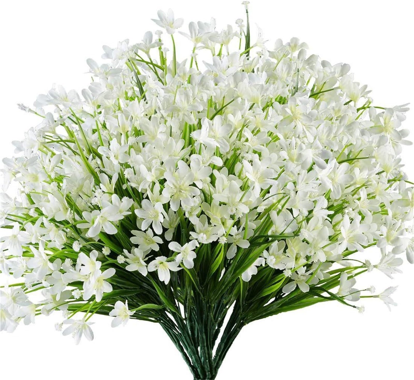 Dcrxz Artificial Flowers 10pcs Artificial Daffodils, Wedding Saddle Bouquet Indoor Outdoor Home Garden Kitchen Desk Vase(White)
