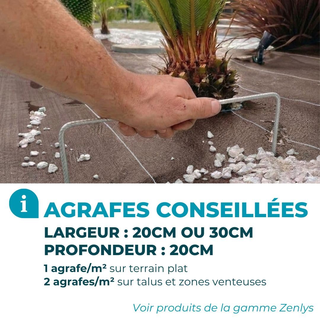 Grande Largeur 130gr m2 Toile Bache de paillage Marron tissée Anti-Mauvaises Herbes Largeur 5,15m Longueur 10m