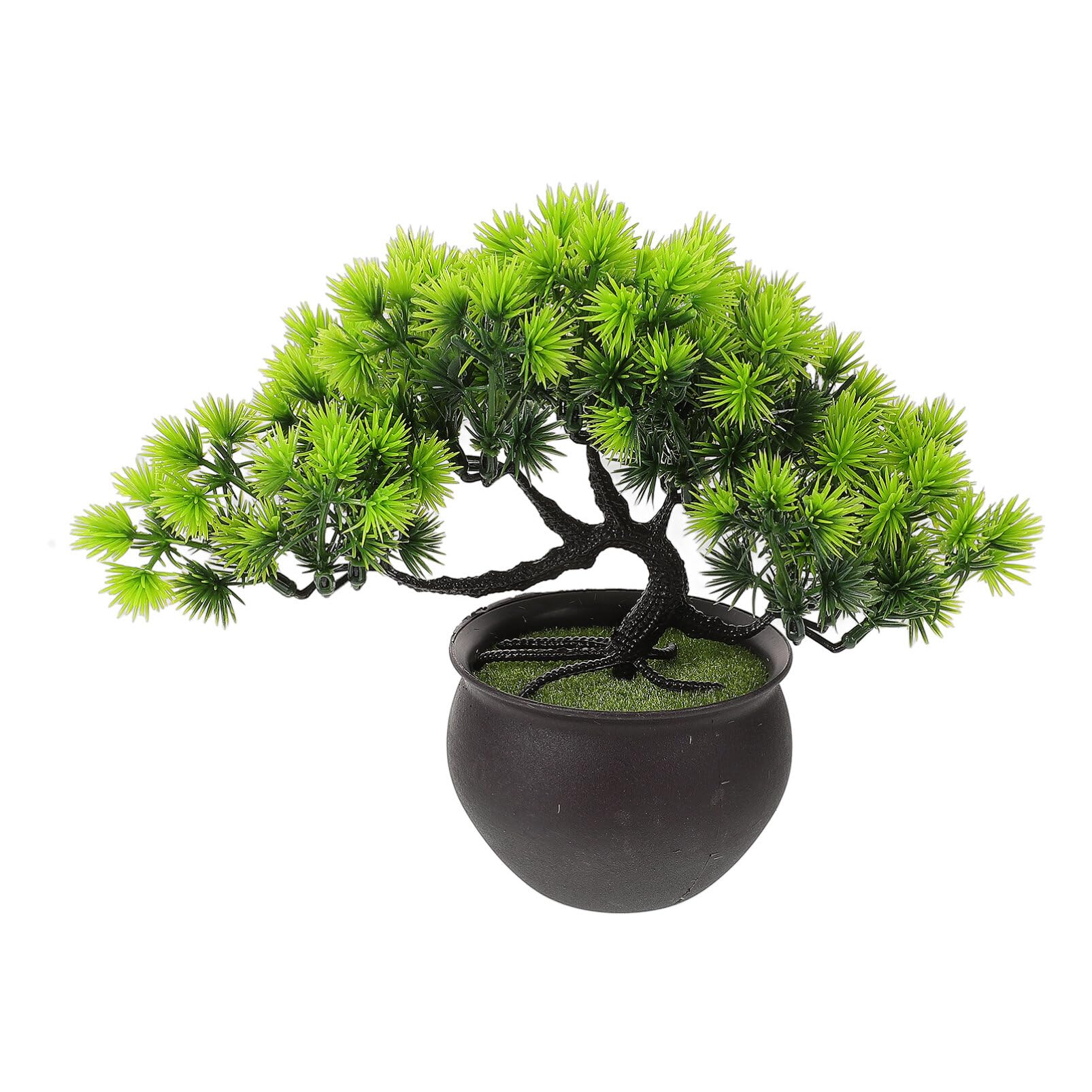 Cabilock Artificial Bonsai Welcoming Pine Tree Simulation Welcome Pine Chinese Fake Bonsai Tree Simulation Potted Plant DIY Decorative Bonsai for Home, Office, Shop