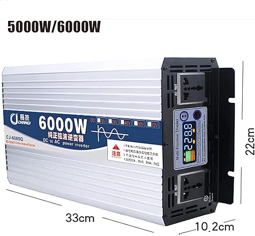 Miniatura 3 de Inversor 5000W 6000W 7000W 8000W Inversor de onda sinusoidal pura 12V24V48V60V DC a 110V220V CA, utilizado para camiones con tres enchufes de CA,