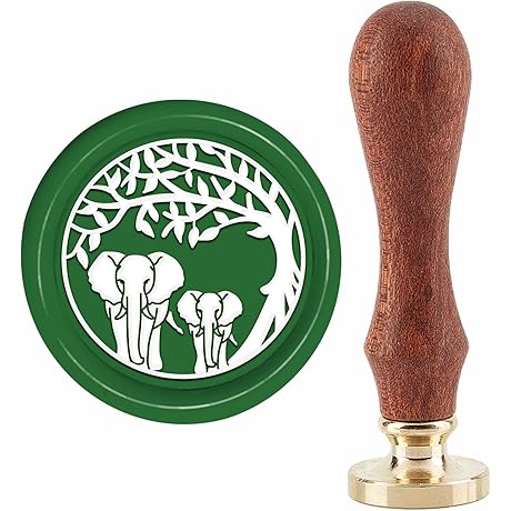 CRASPIRE Elephant Red Copper Wax Seal Stamp for Wedding Invitations Envelopes Greeting...