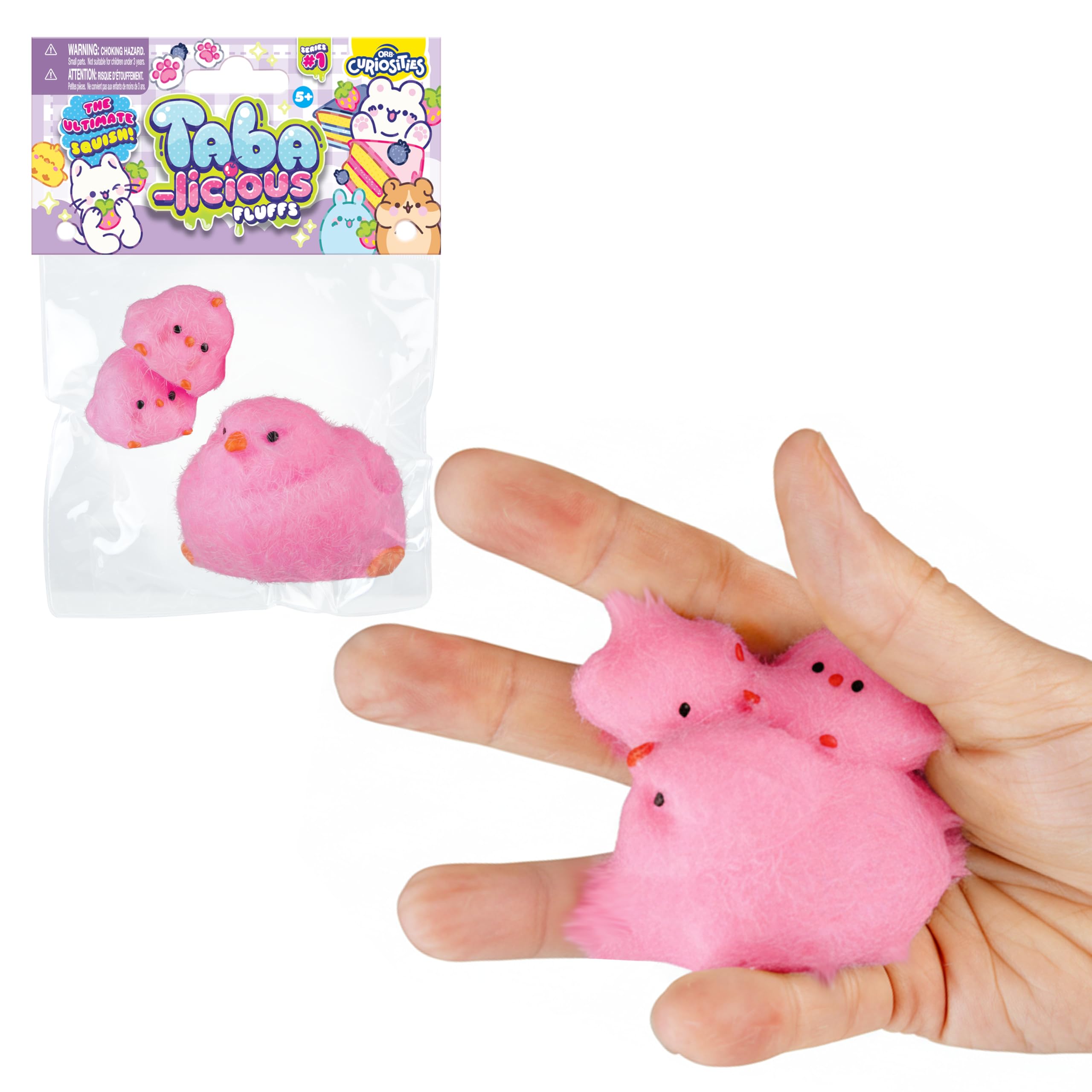 ORB Tabalicious Fluffs TABA Squishy Chick Family Set (Pink) - 3
