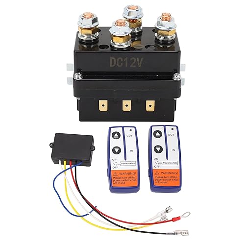 Contactor de relé solenoide de cabrestante de 12 V 500 A, kit de relé de cabrestante interruptor de control remoto para cortacéspedes de motos de