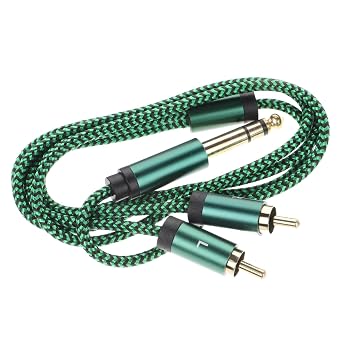 Abaodam Instrument Amp Connection Cable Dual RCA Guitar Patch Cable for Electric Guitar Bass Durable Audio Cord with Precision Connectors