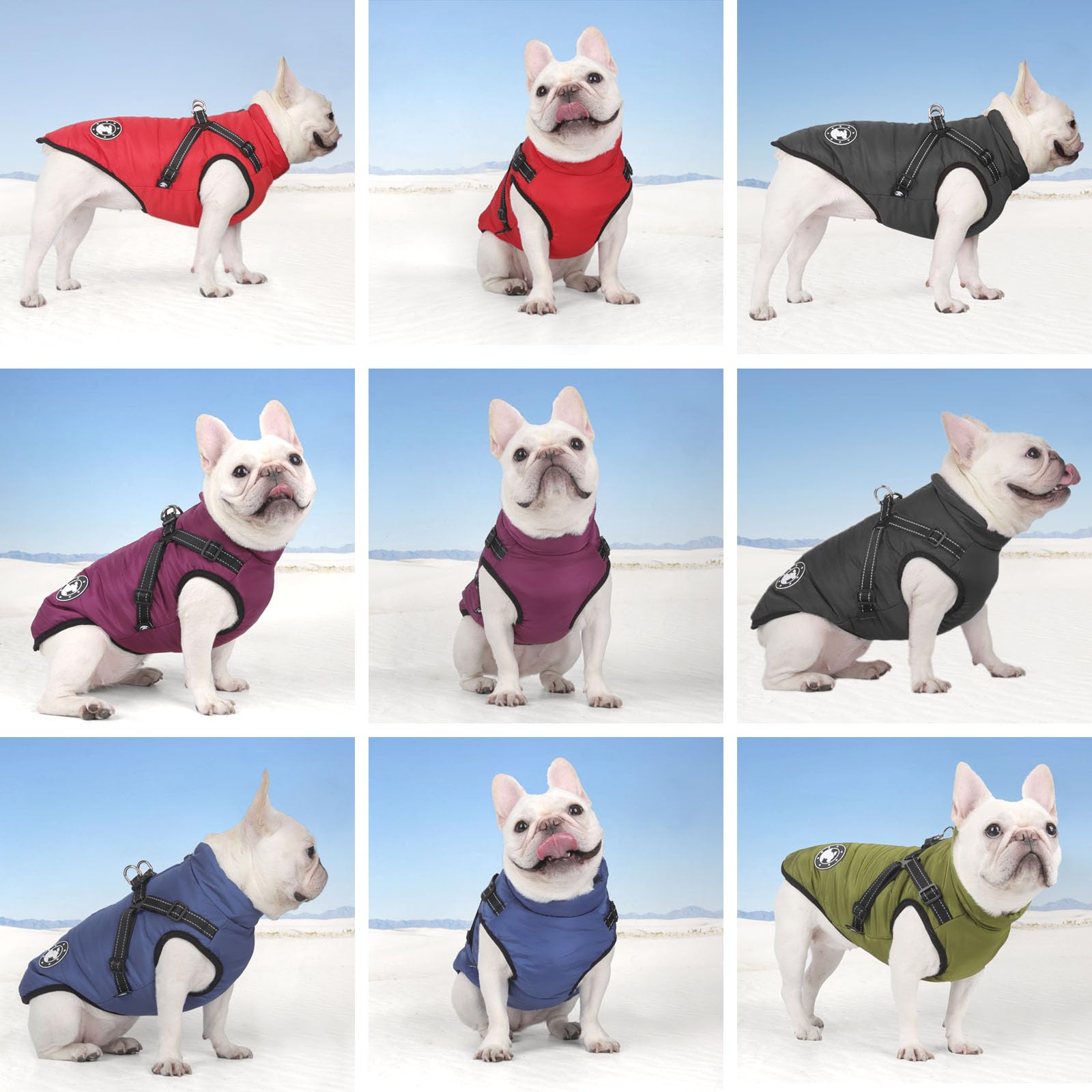 Cappotti per cani impermeabili con imbracatura Vestiti per cani caldi e confortevoli Lavabili in lavatrice Design a strisce riflettenti Resistente anello a D da mettere e togliere comodamente