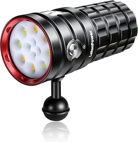 Vista 8 de Turbo S Pro - Luz de buceo, 13000 lúmenes, 328.1 ft, luz de video subacuática, linterna de buceo, linterna impermeable con carga tipo C