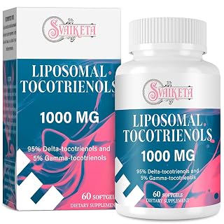 Liposomal Tocotrienols 1000mg Softgels – Advanced Absorption Vitamin E Complex with 95% Delta & 5% Gamma Tocotrienols, 60 Count - Amazon product rated Grade B