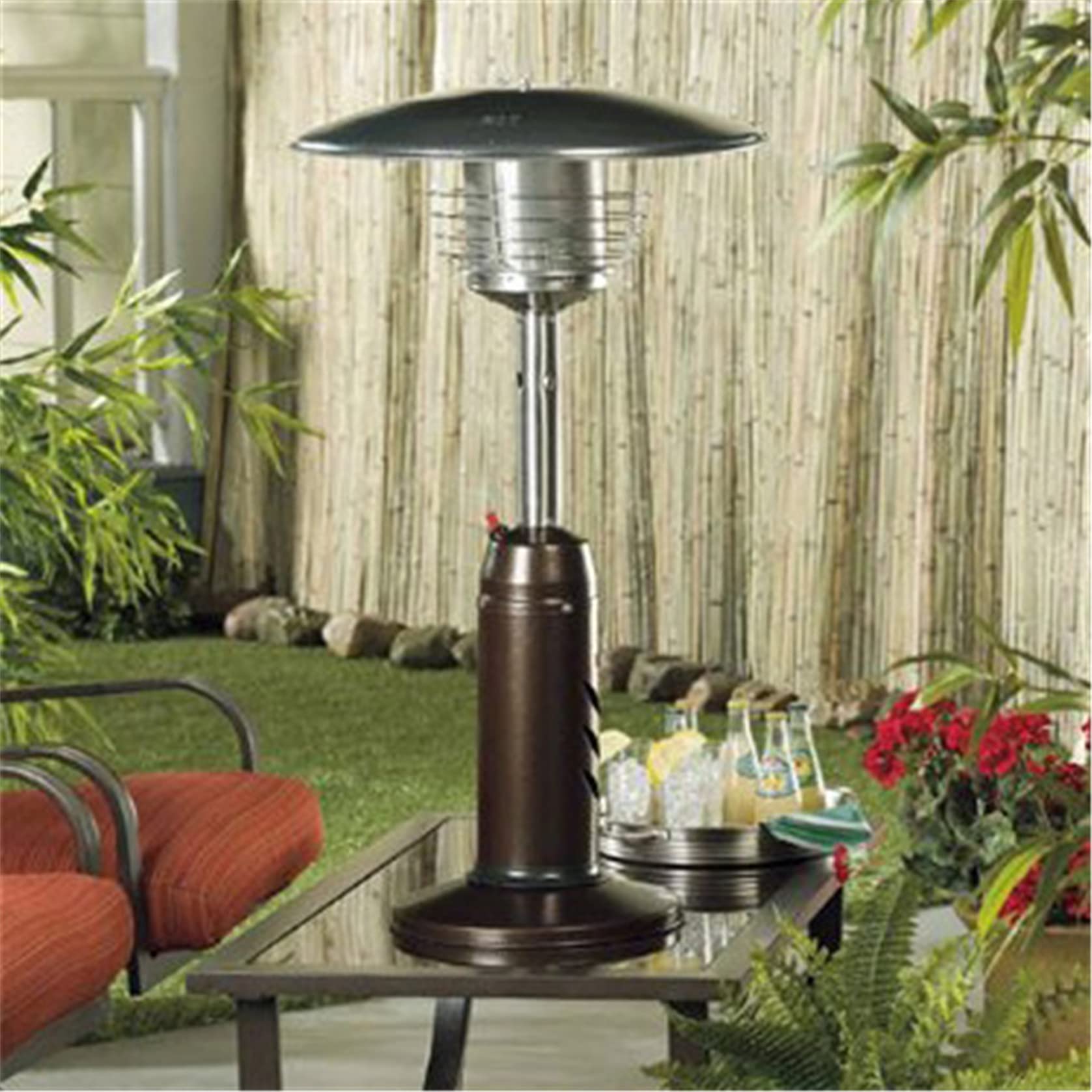 Stufa a gas portatile per riscaldamento esterno, bruciatore in acciaio inox, compatibile con propano o butano, ideale per gazebo, giardino e campeggio