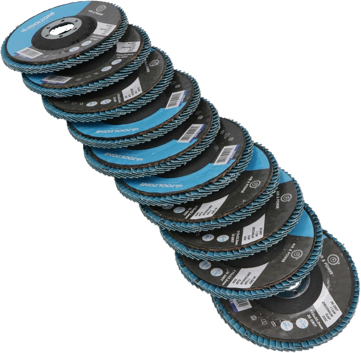 10PK 36 Grit Zirconium Flap Wheel Disc Derusting Grinder TE334