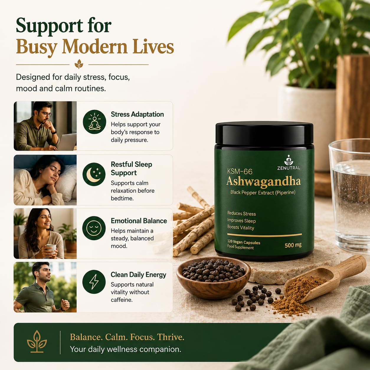 Ashwagandha KSM 66 with Black Pepper Extract - 120 Capsules — Amazon image 4