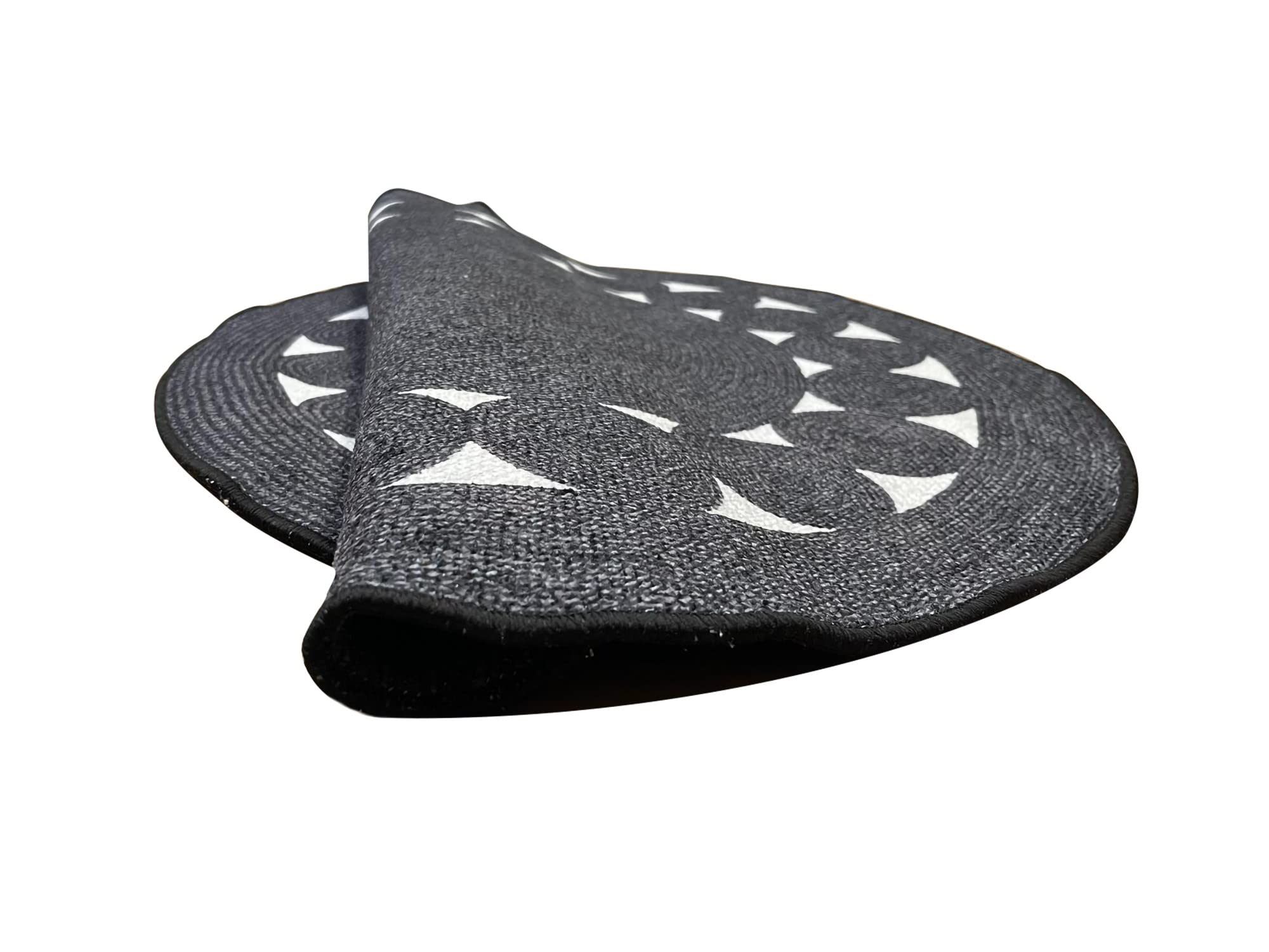 MANI TEXTILE LEYLIM - Alfombra Redonda (90 x 90 cm), Color Negro y Blanco