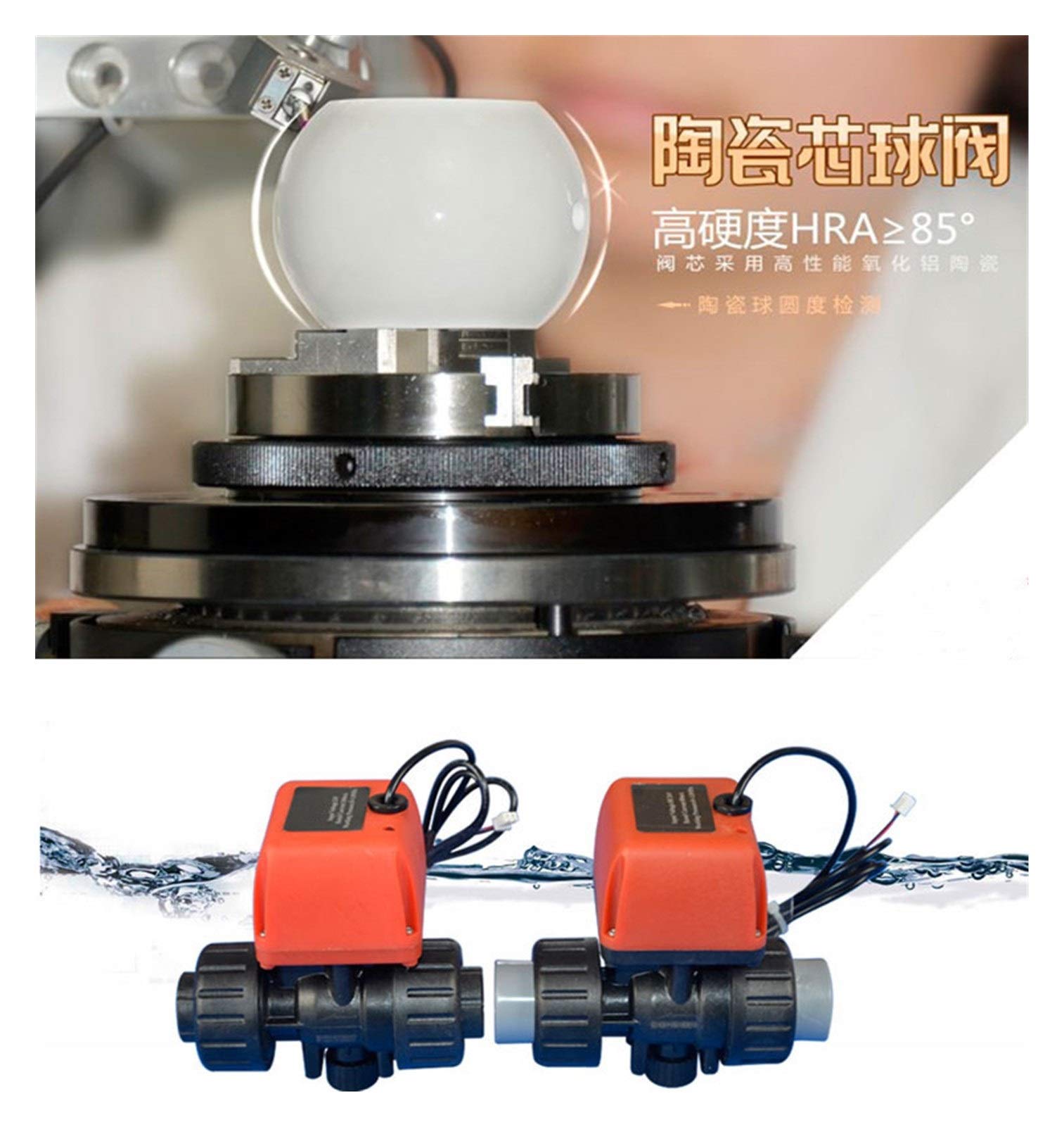 Micro Motorizado Válvula De Bola Plástico PVC Eléctrica 6 - Resistente 24V DC 220V AC Alcalino On/Off 12,5 Seg G1 2" 3/4",Utilidad Universal(3/4")