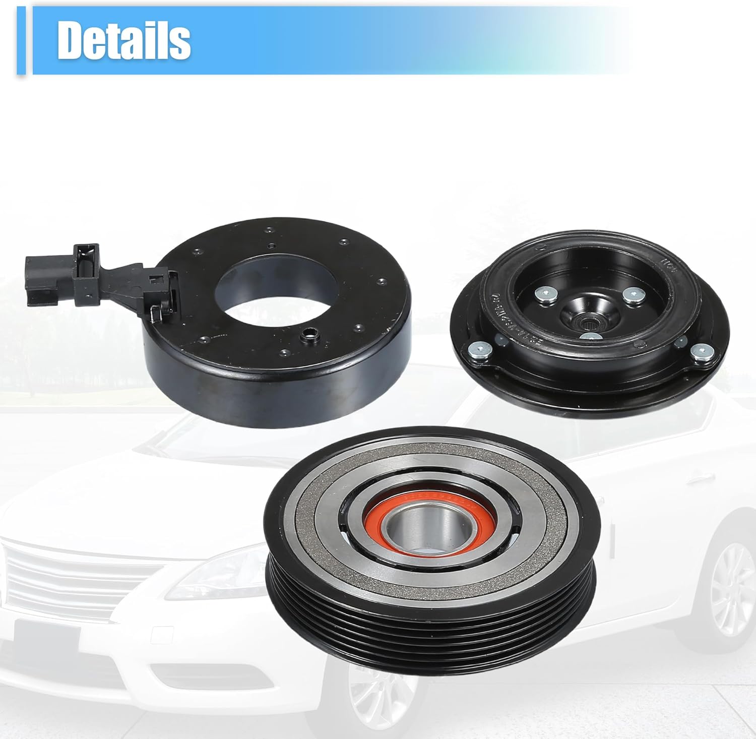 uxcell AC Compressor Clutch Set Replace for Jeep Wrangler 2012-2018 A/C Clutch Repair Assembly