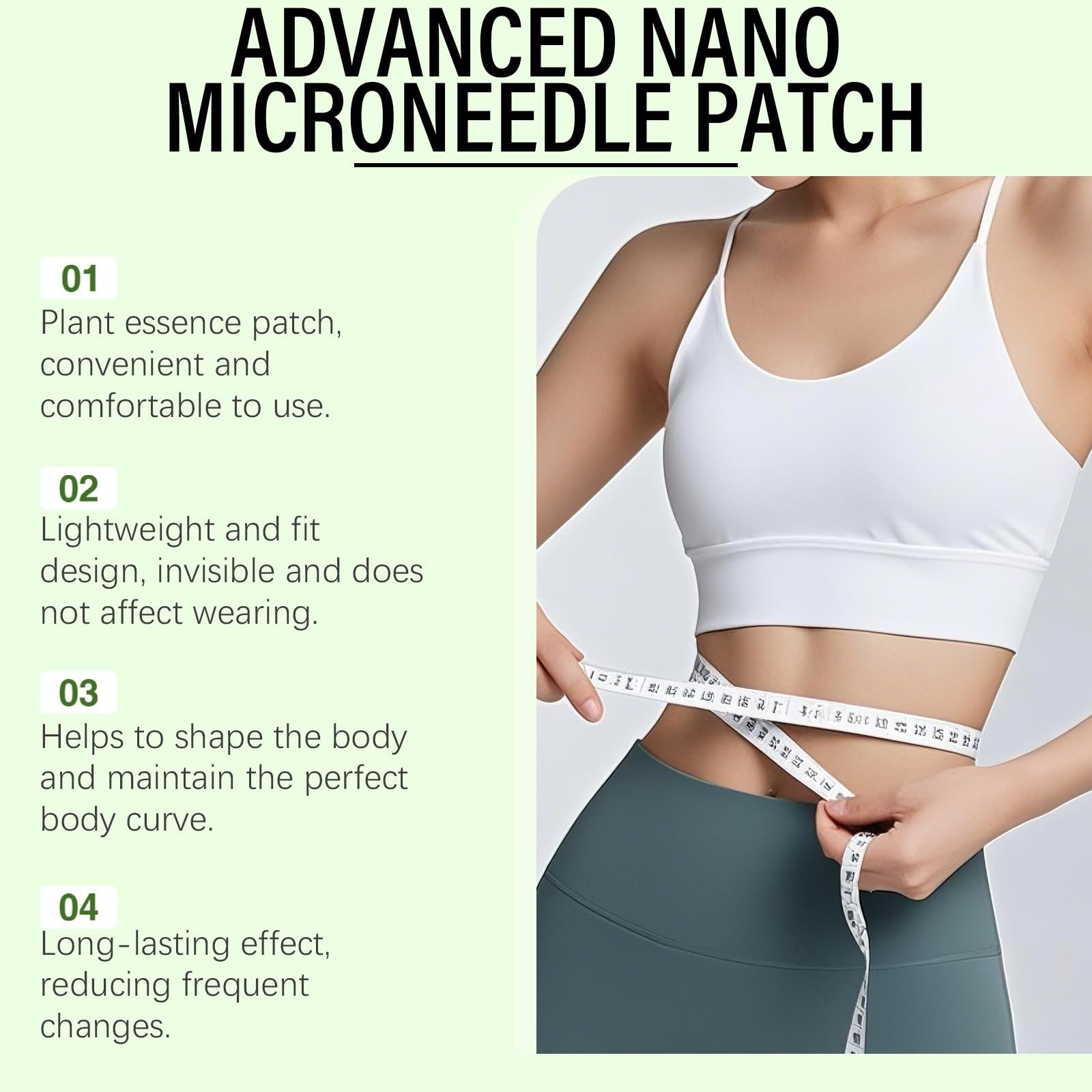 10 in 1 Nano Microneedle Patch, Moringa X Berberine Patch dimagrante naturale per perdita di peso, pancia piatta, facile da applicare, invisibile, uomo e donna