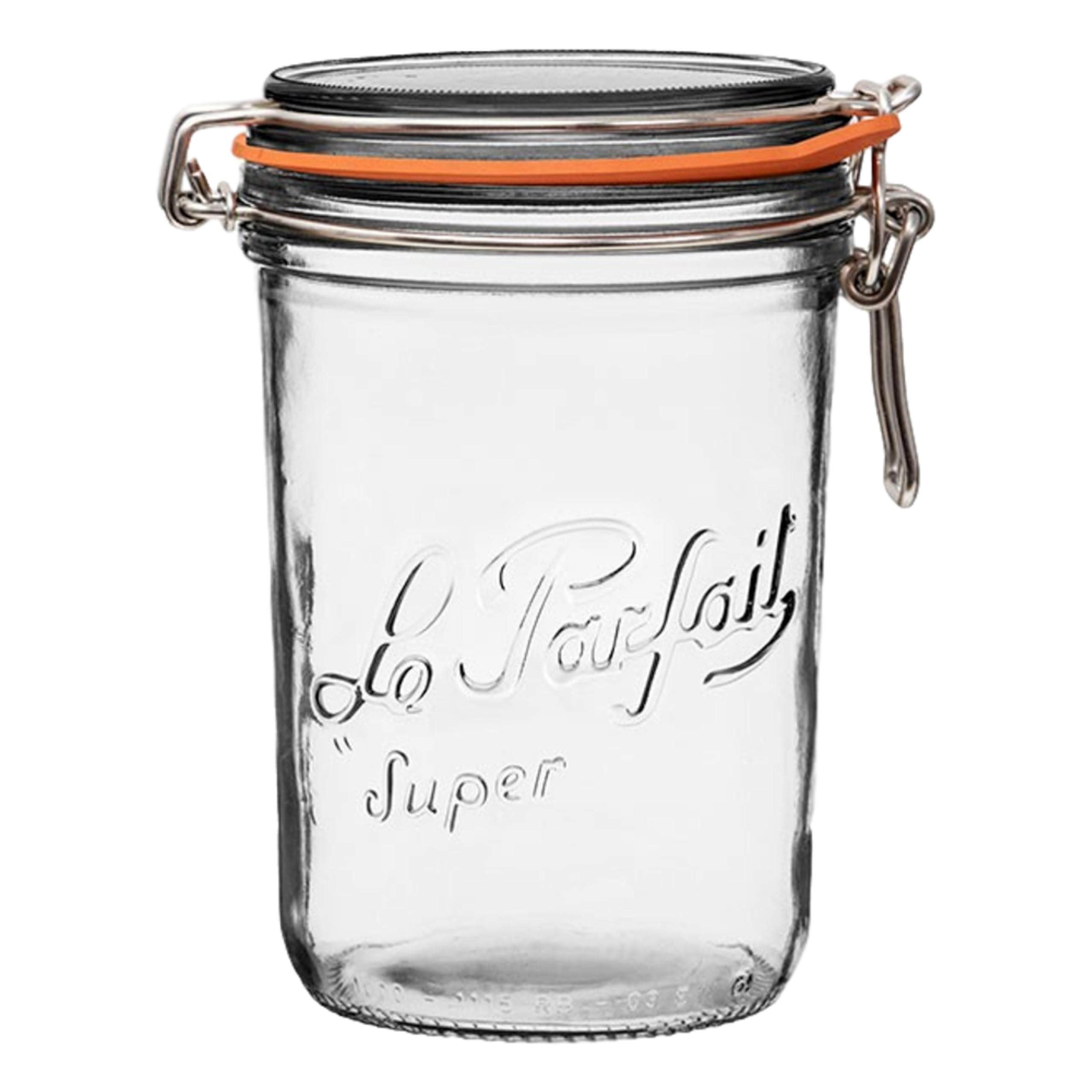 Super Terrine 1L (32oz) French Glass Canning Jar with Airtight Rubber Seal & Wire Bail Closure - BPA-Free Preserving Jar for Water Bath Canning, Food Storage & Gifting - Made in France