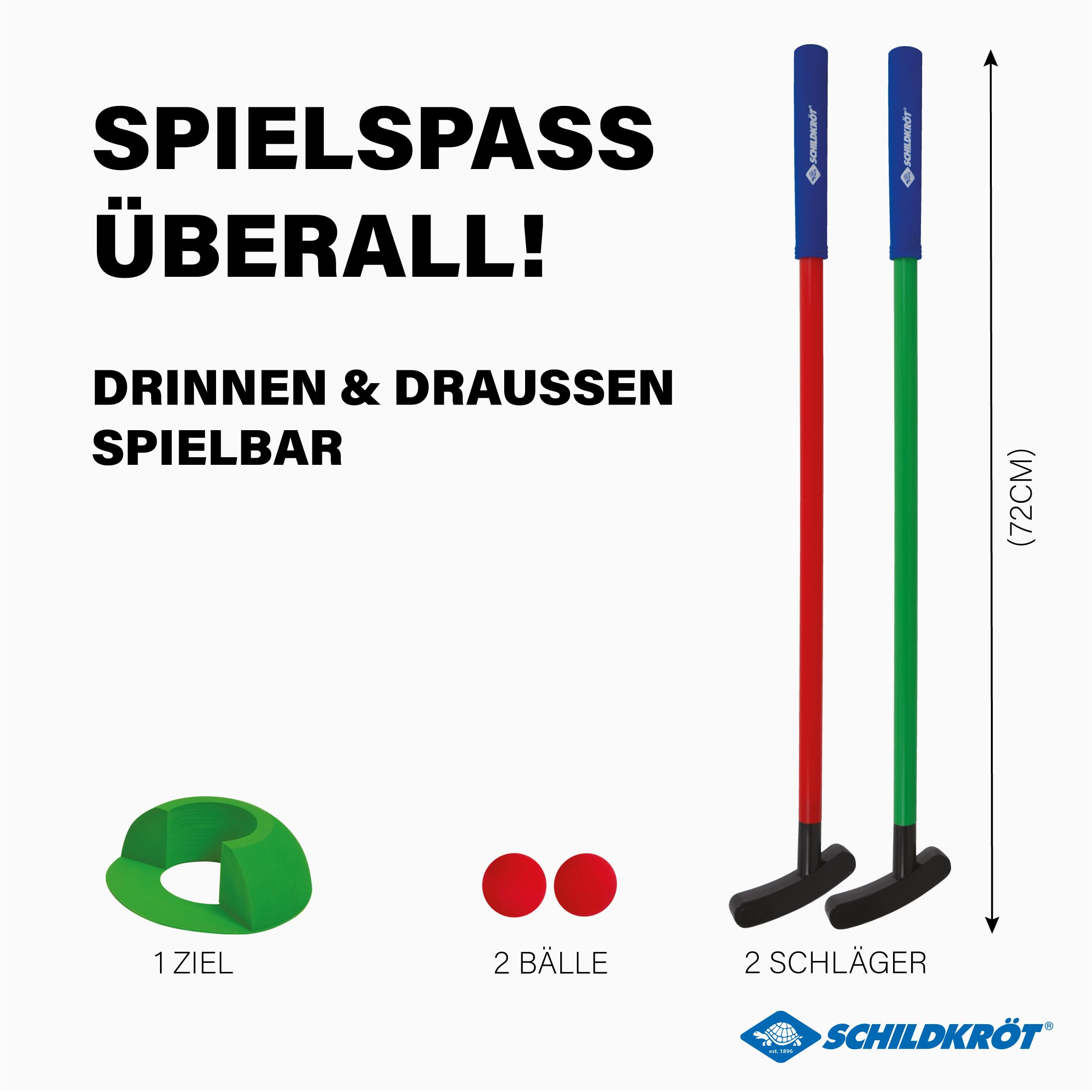 Schildkröt Mini-Golf Set pour Enfants - Set Complet avec 2 Clubs, 2 balles en Mousse & Cible - Indoor & Outdoor Golfspiel - Lernspiel für Koordination & Bewegung AB 4 Jahren