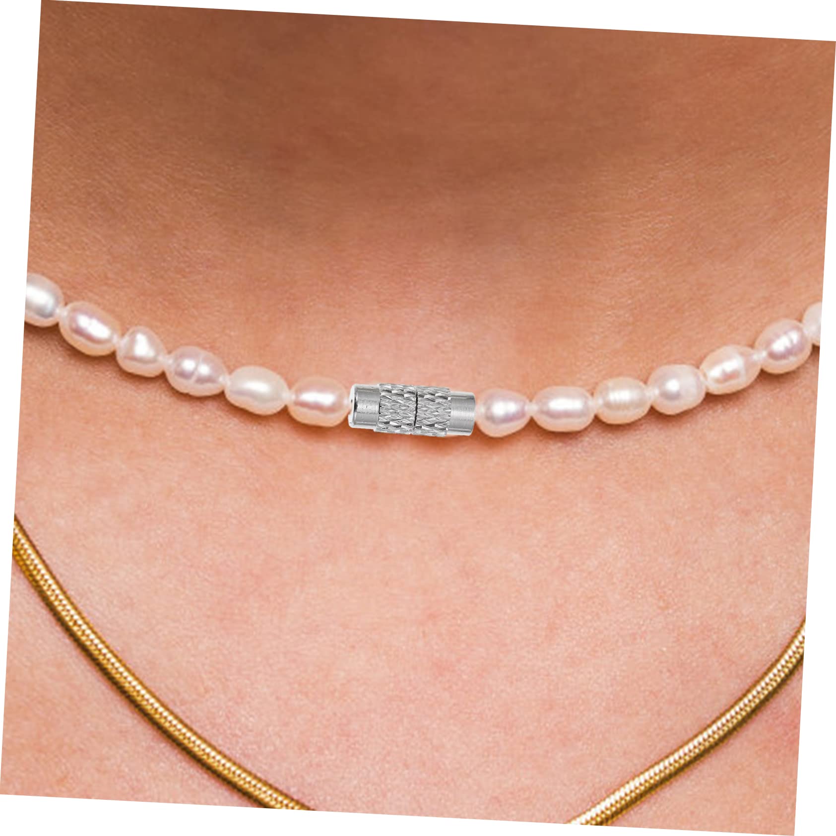 TEHAUX 2 Set Di Fibbie A Vite Per La Creazione Di Gioielli Per Collane Robusti Connettori Per Braccialetti in Ottone 120 Pezzi * 2